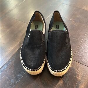 Women’s Black Espadrille Slip-Ons
